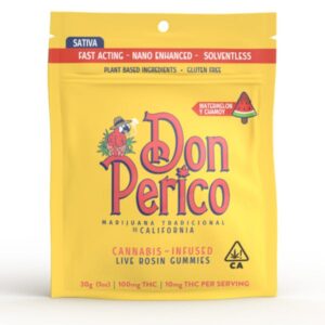 Camino Don Perico, Gummies Nano Infused Live Rosin, Watermelon + Chamoy (Sativa) Gummies 100mg 20ct