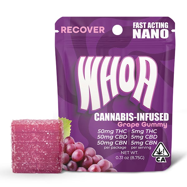 1761080534-whoa_-_bites_-_grape_bite.jpg Whoa Whoa Grape Cbn Cbd Thc Gummy, Bite, Relax (1:1:1 50Mg:50Mg:50Mg) Gummies 50mg 20ct