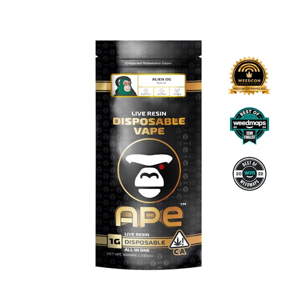1770537765-ape_live_resin-1g-alien_og_.jpg Alien Labs Alien Og (Indica) , 1G Ape Disposable Vape Cartridge 1g