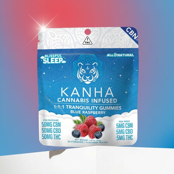 1771459231-ratios-blue-raspberry.jpg Kanha 1:1:1 Gummies 50mg 20ct