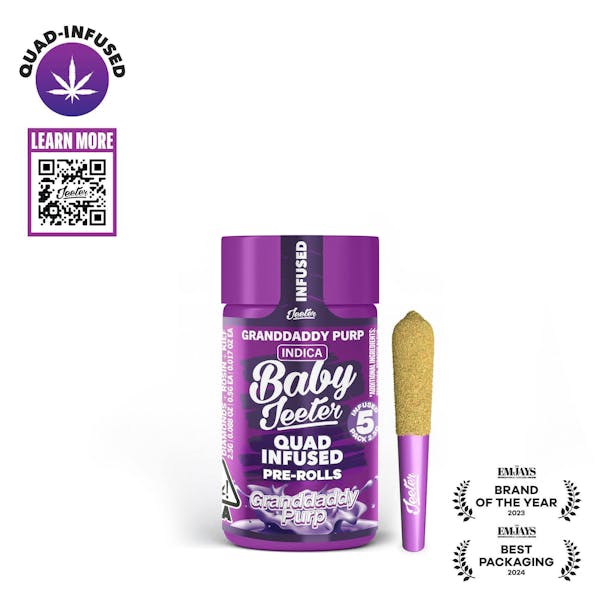 1776197584-1741649374-ca-baby-granddaddy-purp.jpg Jeeter Granddaddy Purp Infused Mini Pre Roll 5pk