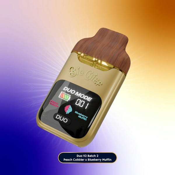 1777389053-442065330_big_chief_duo-_peach_blue.jpg Big Chief Peach Cobbler x Blueberry Muffin V2 Liquid Diamonds Disposable 2g