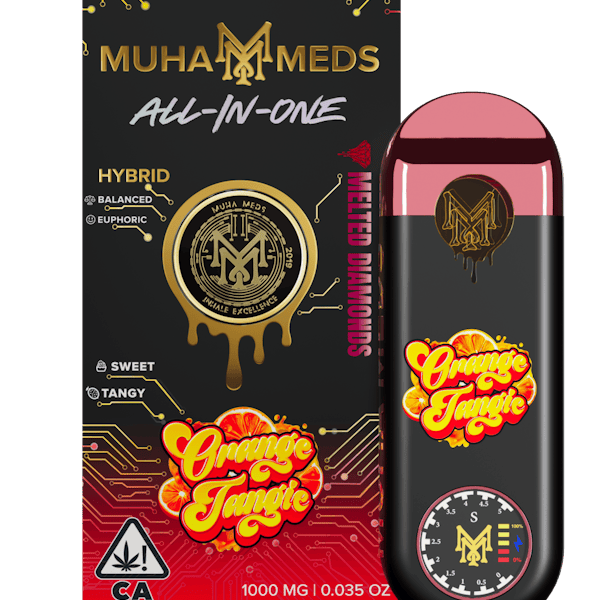 Muha Meds Orange Tangie Melted Diamonds Disposable 1g