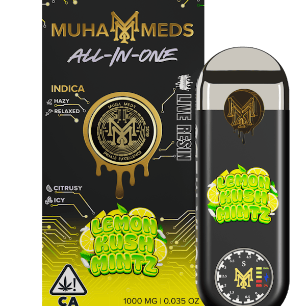 Muha Meds Lemon Kush Mintz Live Resin Disposable 1g