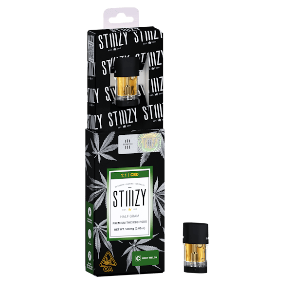 1780857786-1771555843-ca_hg-og-cbd-juicymelon_3.png Stiiizy Juicy Melon .5G 1:1 (Cbd/Thc) Original THC Pod 0.5g