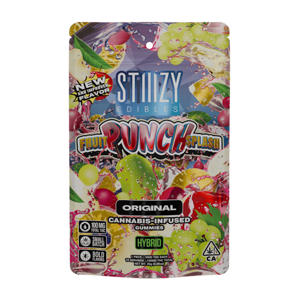 Stiiizy, Fruit Punch Splash, 100Mg Original Edibles Gummies 100mg 20ct